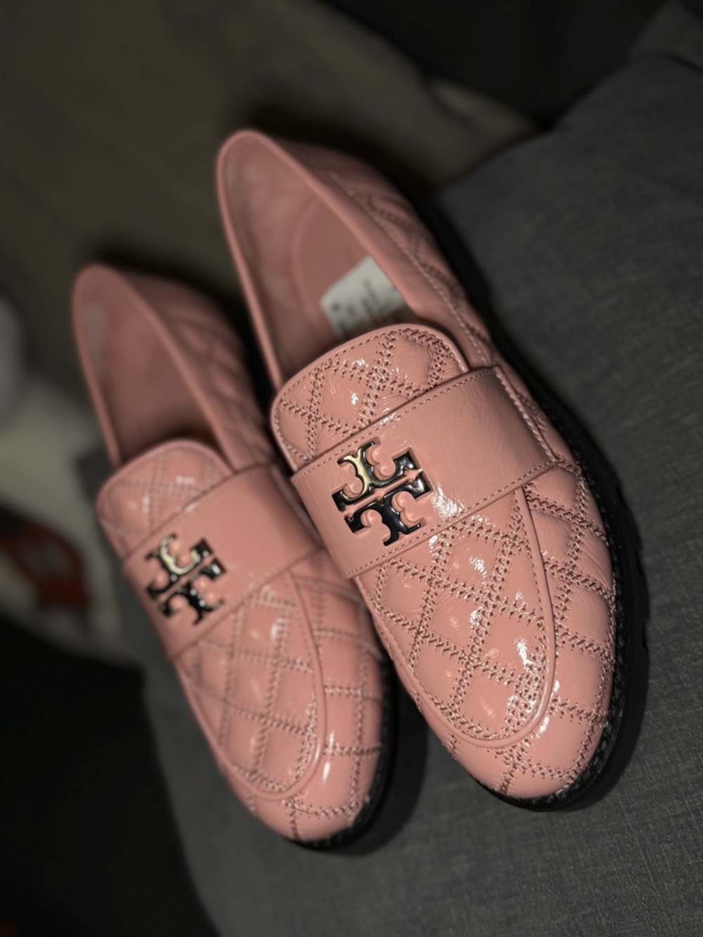 NWOT Tory Burch Women's Pink Mini Everly Chunky Leather Loafer Shoes Size 5.5 - Picture 11 of 11